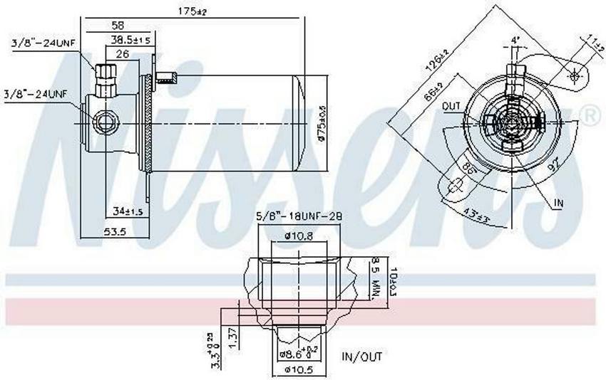 Mercedes A/C Receiver Drier 2028300083 - Nissens 95078